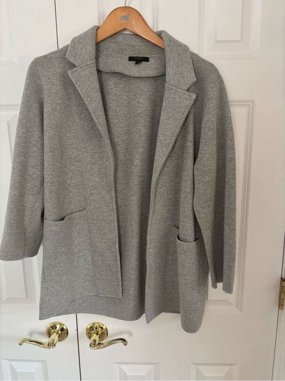 J Crew Classic Gray Open-Front Women's Sweater Blazer